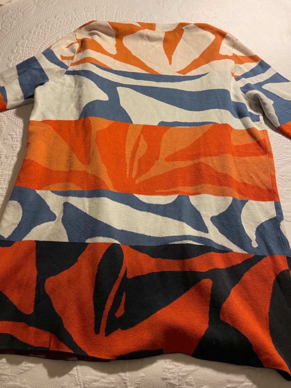 NorthStyle Orange Multi Open-Front Abstract Stripe Cardigan - Picture 9 of 11
